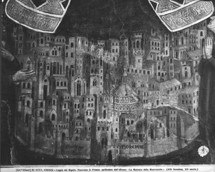 La Madonna della Misericordia, detalle de la ciudad de Florencia