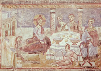 La comida en la casa de Simón el Fariseo, Escuela de Monte Cassino, c.1087