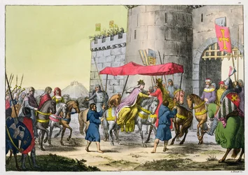La boda de Eduardo I y Leonor de Castilla, lámina 22 de la Historia de las naciones
