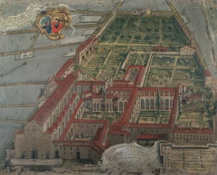 Vista de la Iglesia y Convento de Santa Croce en 1718