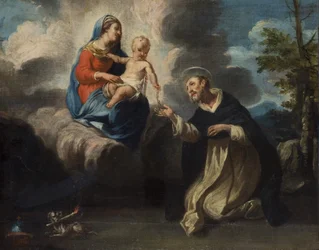 Virgen con el Niño y Santo Domingo (óleo sobre lienzo)