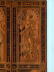 Detalle de una de las Puertas en la Sala degli Angelo, Palazzo Ducale, Urbino