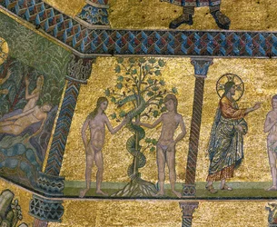 Adán, Eva y la serpiente (mosaico)
