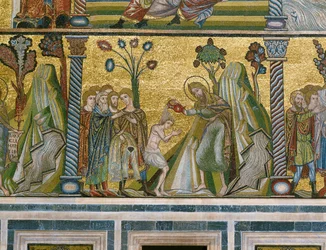 San Juan bautizando en el Jordán (mosaico)