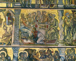 La Última Cena y el lavatorio de los pies (mosaico)