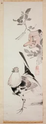 Gallo y máscara de Tengu, c. 1775