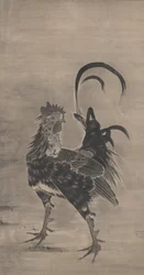 Gallos, gallina y pollitos, izquierda de un par, 1795
