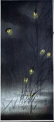 Luciérnagas en noche de verano. 1930-1950 (Xilografía e impresión japonesa)