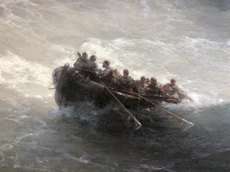 Fragmento de barco con personas