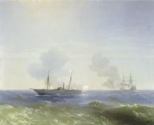 Ruso: "Combate del vapor Vesta con el acorazado turco Fehti-Bulend en el Mar Negro el 11 de julio de 1877 " Combate del vapor Vesta con el acorazado turco Fehti-Bulend en el Mar Negro el 11 de julio de 1877