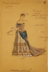 Diseño de vestuario para el ballet La Bella Durmiente de P. Tchaikovsky, 1887