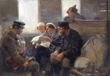 Grupo de bolcheviques en un tren por Vladimirov, Ivan Alexeyevich (1869-1947). Óleo sobre madera
