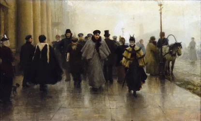 La perspectiva Nevski - Nevsky Prospekt - Ivan Alexeyevich Vladimirov (1869-1947). Óleo sobre lienzo, principios de los años 1890. Dimensiones : 41x68 cm Colección privada
