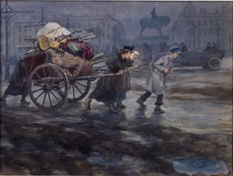 Restos de una casa acomodada por Vladimirov, Ivan Alexeyevich (1869-1947). Acuarela, gouache sobre papel