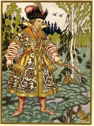 El príncipe Iván y la princesa rana. Cuento tradicional ruso. Acuarela y gouache sobre papel