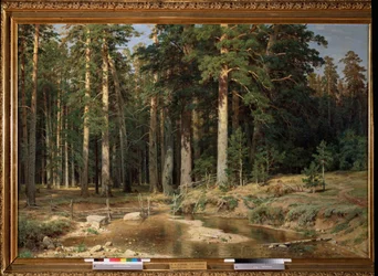 Arboleda de árboles mast (o falso ashoka, Polyalthia longifolia) - Pintura de Ivan Ivanovich Shishkin (Chichkine) (1832-1898)