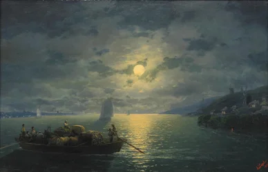 Cruzando el río Dnepr en una noche de luna, 1897