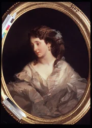 Retrato de Alexandra Chelischeva. Pintura de Ivan Kosmich Makarov (1822-1897), óleo sobre lienzo, ca. 1860. Arte ruso, retrato del siglo XIX. Galería Estatal Tretyakov, Moscú.