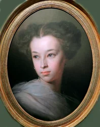 Retrato de Natalia Alexandrovna Pushkina, condesa de Merenberg (1836-1913), hija del poeta Aleksandr Pushkin. Pintura de Iván Makarov (1822-1897)