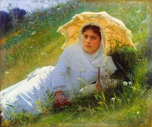 Un día caluroso en la hierba. Mediodía, 1883