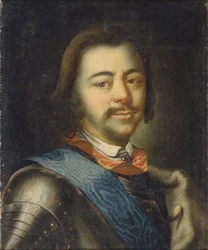 Retrato del Emperador Pedro I el Grande 1672-1725, principios del siglo XVIII
