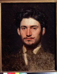 Retrato del artista Fyodor Vasilyev (Feodor Alexandrovich, Fiodor Alexandrovich Vasiliev (1850-1873) (Retrato del artista F. Vasilyev). Pintura de Ivan Nikolayevich Kramskoi (1837-1887), óleo sobre lienzo, alrededor de 1871. Arte ruso, 19 retrato del siglo