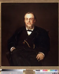 Retrato del coleccionista Dr. Sergei Botkin (1832-1889) (Retrato del coleccionista Dr. Sergei Botkin). Pintura de Ivan Nikolayevich Kramskoi (1837-1887), óleo sobre lienzo