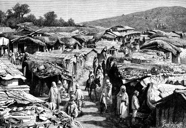 El barrio Beni-Ramasses, Constantina, Argelia, 1895