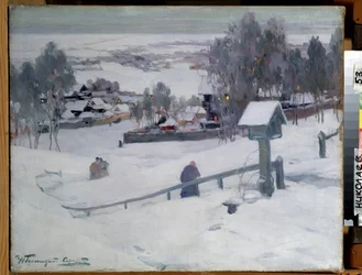 Atardecer de invierno, siglo XX (óleo sobre lienzo)