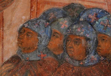 Fresco en la Catedral de Nuestra Señora del Signo, Novgorod, principios del siglo XVIII