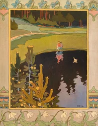 Ilustración del cuento de hadas El Pato Blanco, 1901