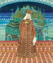 Militrissa. Diseño de vestuario para la ópera El cuento del zar Saltan de N. Rimsky-Korsakov