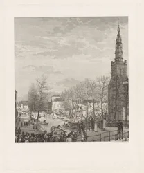 Devastación en Steenschuur después del desastre de la pólvora de Leiden, 1807