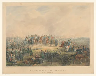 Rendición de Hasselt el 8 de agosto de 1831 La rendición de Hasselt, el 8 de agosto de 1831 (título sobre objeto)