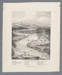 Paseo del Escalda desde Fort Bath hasta Amberes, 1832 Mapa del Escalda (título sobre el objeto)