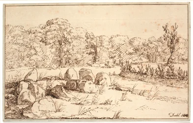 Paisaje con restos de un dolmen