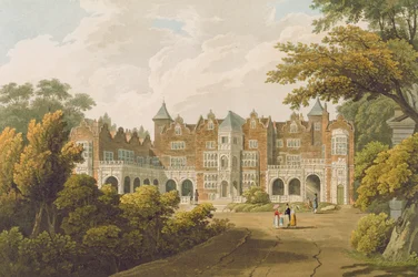 Holland House, la residencia del Muy Honorable Lord Holland, grabado por R. Havell y Hijo