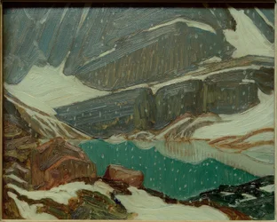 Nieve en el lago Oesa