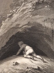 El derrotado Niels Klim se arrastra en la cueva