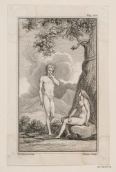 Ilustración de "Adán y Eva" IV de Johannes Ewald
