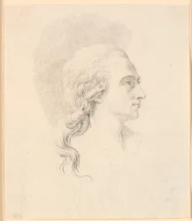 Retrato del escultor Alexander Trippel. Perfil a la derecha