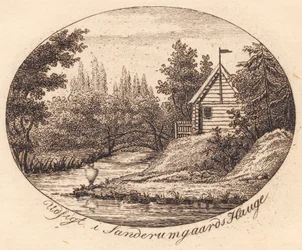 Viñeta. Vista en el jardín de Sanderumgaard