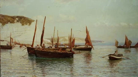 Barcos de arrastre Bell yendo al mar