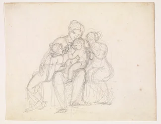 Grupo de figuras. Mujer y 3 niños