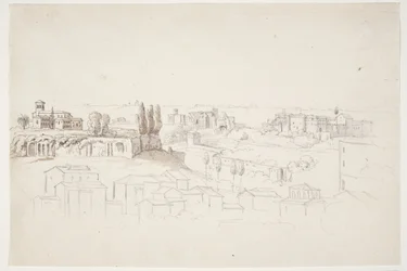 Desde el Palatino con iglesia. Roma