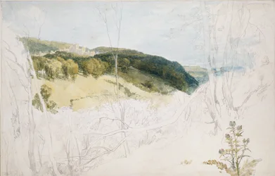 Vista distante del parque del castillo de Lowther, 1809