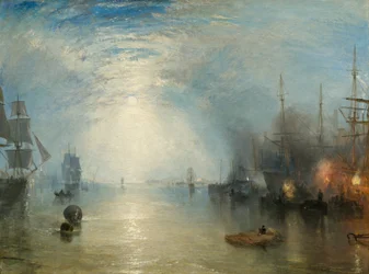 Marineros cargando carbón a la luz de la luna