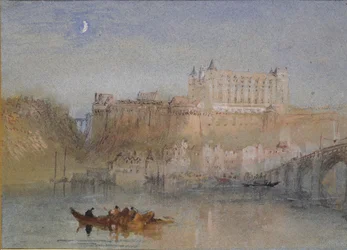 El Puente y el Castillo en Amboise, c. 1830