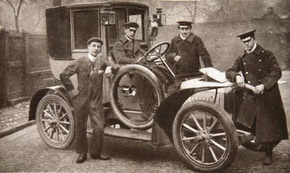Primer taxi en Liverpool, Merseyside, 1906