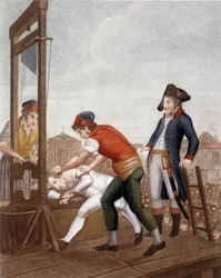 Maximilien Marie Isidore de Robespierre en la guillotina
